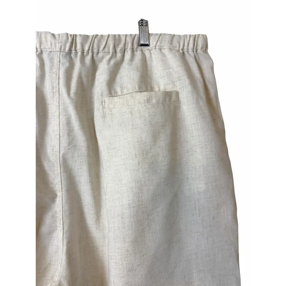 COOFANDY Men's Cotton Blend Drawstring Pants XXL Straight Leg Natural Relaxed